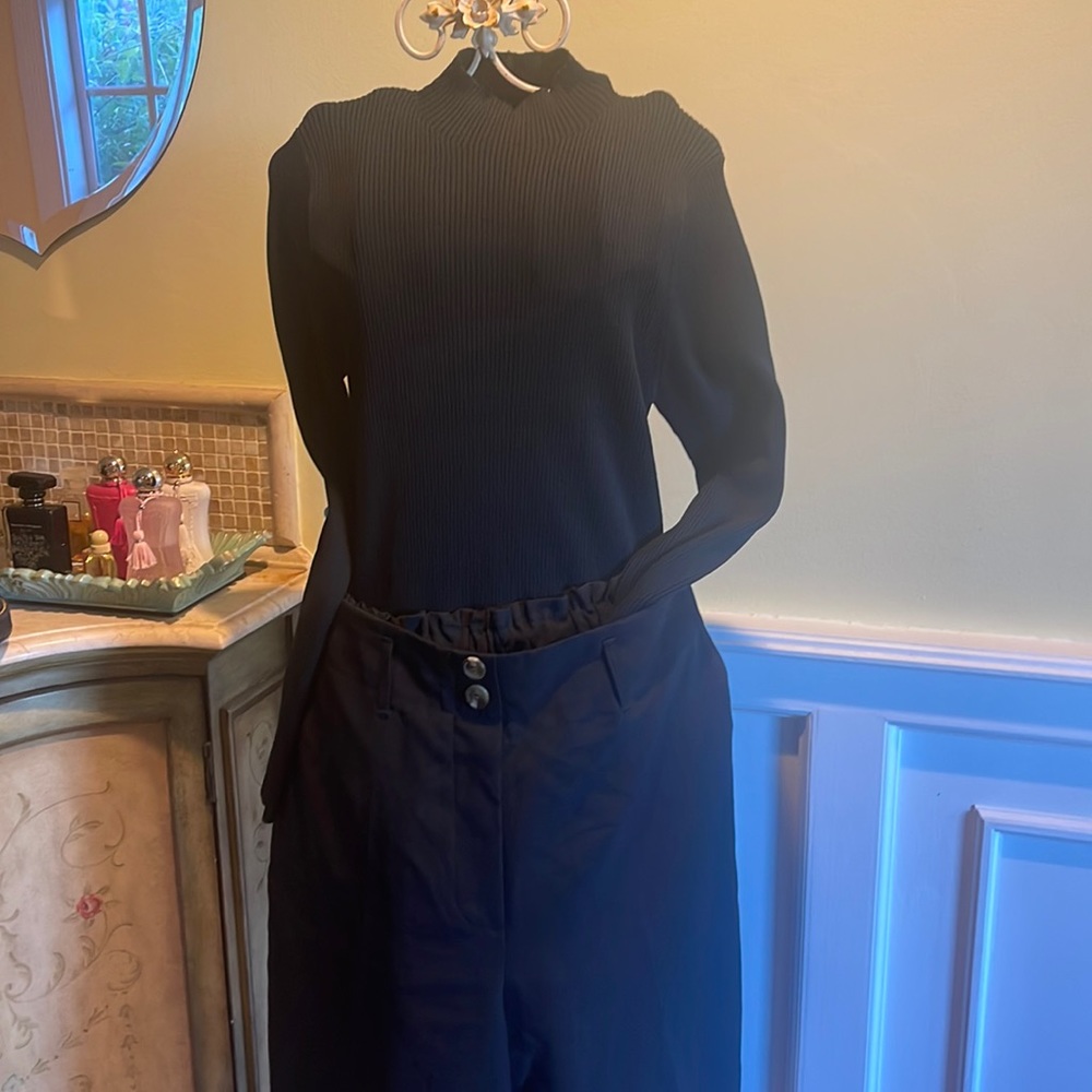 NEW LOOK BLACK TROUSERS WITH ELASTIC BAND